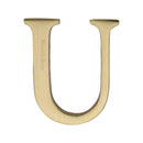 Heritage Brass Alphabet U Pin Fix 51mm (2") Satin Brass Finish - C1565 2 U-SB - Choice Handles