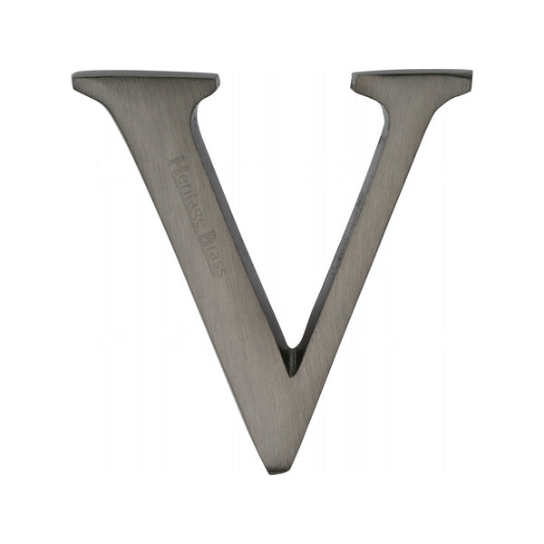 Heritage Brass Alphabet V Pin Fix 51mm (2") Matt Bronze Finish - C1565 2 V-MB - Choice Handles