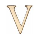 Heritage Brass Alphabet V Rear Fix 51mm (2") Polished Brass finish - C1565 2 V-PB - Choice Handles