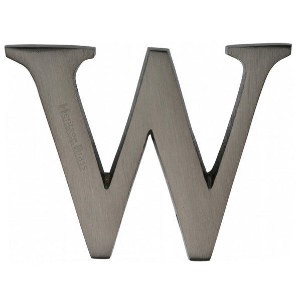 Heritage Brass Alphabet W Pin Fix 51mm (2") Matt Bronze Finish - C1565 2 W-MB - Choice Handles