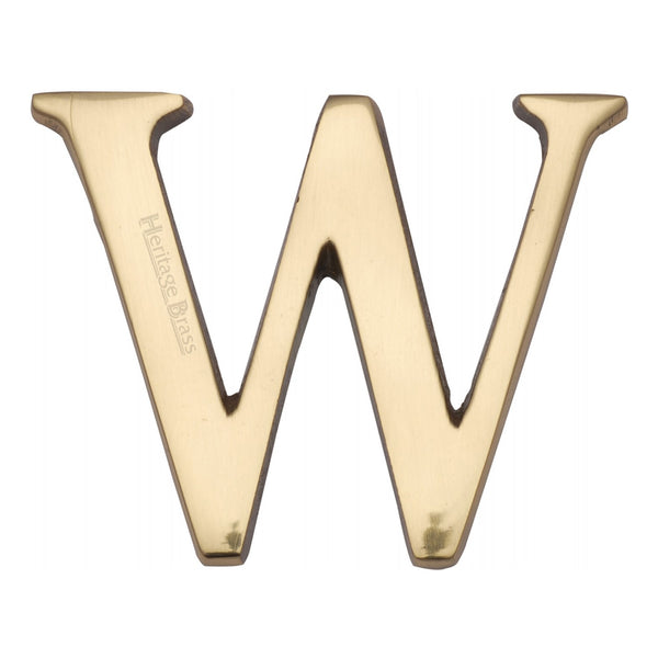 Heritage Brass Alphabet W Rear Fix 51mm (2") Polished Brass finish - C1565 2 W-PB - Choice Handles