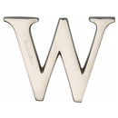 Heritage Brass Alphabet W Pin Fix 51mm (2") Polished Nickel Finish - C1565 2 W-PNF - Choice Handles