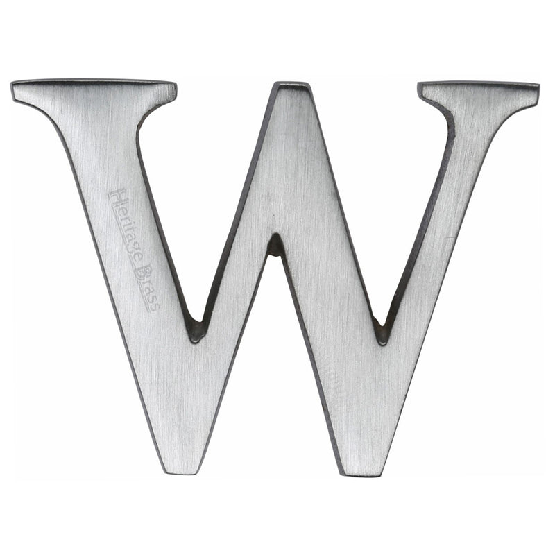Heritage Brass Alphabet W Rear Fix 51mm (2") Satin Chrome finish - C1565 2 W-SC - Choice Handles