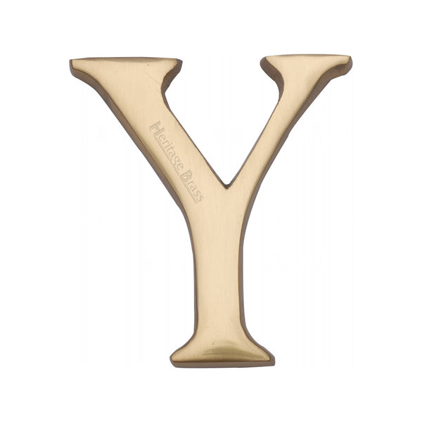 Heritage Brass Alphabet Y Rear Fix 51mm (2") Polished Brass finish - C1565 2 Y-PB - Choice Handles