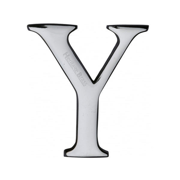 Heritage Brass Alphabet Y Rear Fix 51mm (2") Polished Chrome finish - C1565 2 Y-PC - Choice Handles