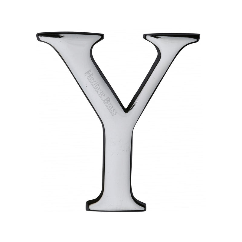 Heritage Brass Alphabet Y Rear Fix 51mm (2") Polished Chrome finish - C1565 2 Y-PC - Choice Handles