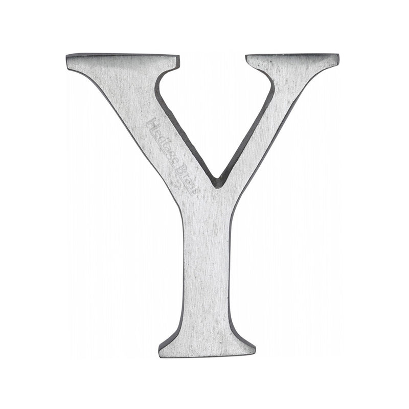 Heritage Brass Alphabet Y Rear Fix 51mm (2") Satin Chrome finish - C1565 2 Y-SC - Choice Handles