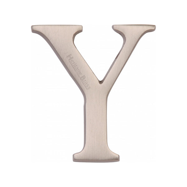 Heritage Brass Alphabet Y Rear Fix 51mm (2") Satin Nickel finish - C1565 2 Y-SN - Choice Handles