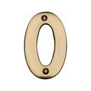 Heritage Brass Numeral 0 Face Fix 76mm (3) Polished Brass finish
 - C1566 0-PB - Choice Handles