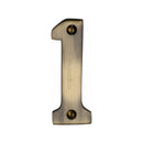 Heritage Brass Numeral 1 Face Fix 76mm (3) Antique finish
 - C1566 1-AT - Choice Handles