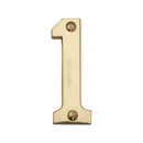Heritage Brass Numeral 1 Face Fix 76mm (3) Polished Brass finish
 - C1566 1-PB - Choice Handles
