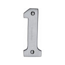 Heritage Brass Numeral 1 Face Fix 76mm (3") Satin Chrome finish - C1566 1-SC - Choice Handles