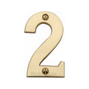 Heritage Brass Numeral 2 Face Fix 76mm (3) Polished Brass finish
 - C1566 2-PB - Choice Handles