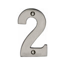 Heritage Brass Numeral 2 Face Fix 76mm (3) Satin Nickel finish
 - C1566 2-SN - Choice Handles
