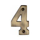 Heritage Brass Numeral 4 Face Fix 76mm (3) Antique finish
 - C1566 4-AT - Choice Handles