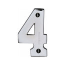 Heritage Brass Numeral 4 Face Fix 76mm (3") Polished Chrome finish - C1566 4-PC - Choice Handles