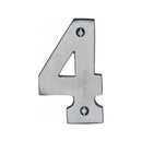 Heritage Brass Numeral 4 Face Fix 76mm (3") Satin Chrome finish - C1566 4-SC - Choice Handles