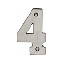 Heritage Brass Numeral 4 Face Fix 76mm (3) Satin Nickel finish
 - C1566 4-SN - Choice Handles
