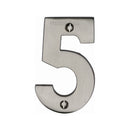 Heritage Brass Numeral 5 Face Fix 76mm (3) Satin Nickel finish
 - C1566 5-SN - Choice Handles