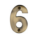 Heritage Brass Numeral 6 Face Fix 76mm (3) Antique finish
 - C1566 6-AT - Choice Handles