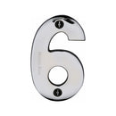 Heritage Brass Numeral 6 Face Fix 76mm (3") Polished Chrome finish - C1566 6-PC - Choice Handles