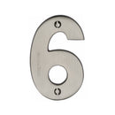 Heritage Brass Numeral 6 Face Fix 76mm (3) Satin Nickel finish
 - C1566 6-SN - Choice Handles