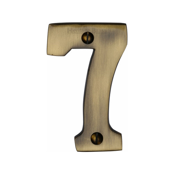 Heritage Brass Numeral 7 Face Fix 76mm (3) Antique finish
 - C1566 7-AT - Choice Handles