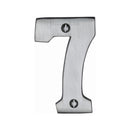 Heritage Brass Numeral 7 Face Fix 76mm (3") Satin Chrome finish - C1566 7-SC - Choice Handles