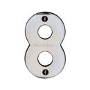 Heritage Brass Numeral 8 Face Fix 76mm (3") Polished Chrome finish - C1566 8-PC - Choice Handles