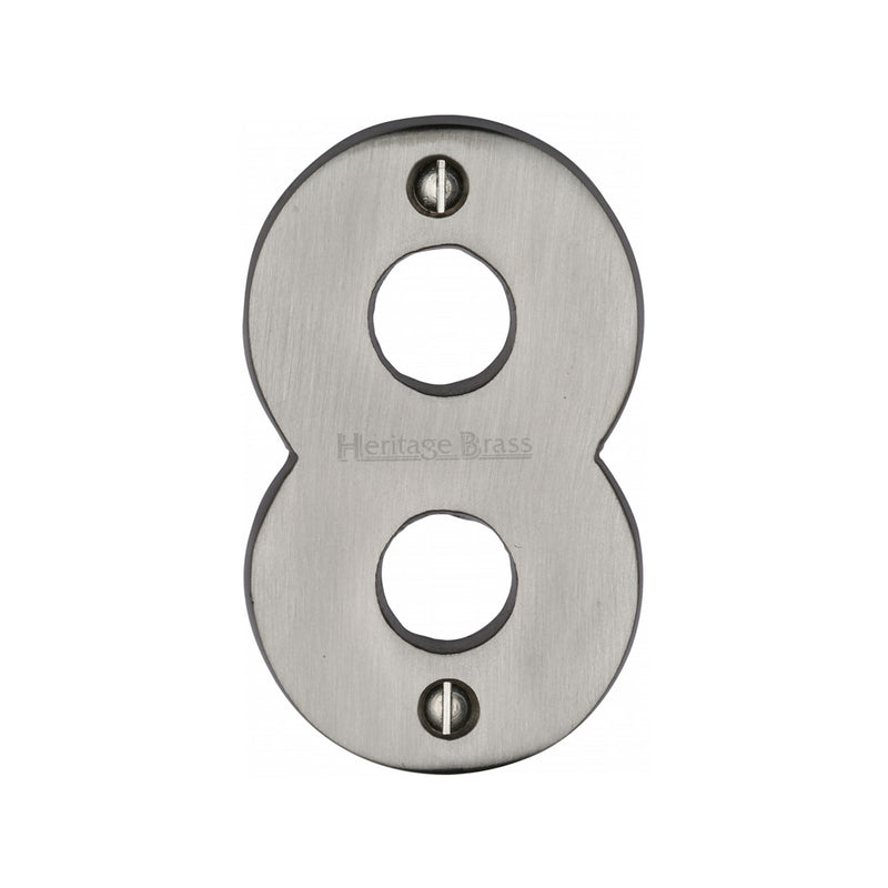 Heritage Brass Numeral 8 Face Fix 76mm (3) Satin Nickel finish
 - C1566 8-SN - Choice Handles