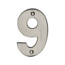 Heritage Brass Numeral 9 Face Fix 76mm (3) Satin Nickel finish
 - C1566 9-SN - Choice Handles