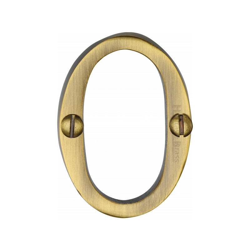 Heritage Brass Numeral 0 Face Fix 51mm (2") Antique finish - C1567 0-AT - Choice Handles