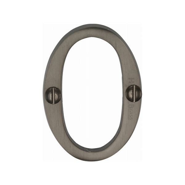 Heritage Brass Numeral 0 Face Fix 51mm (2") Matt Bronze finish - C1567 0-MB - Choice Handles