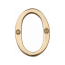 Heritage Brass Numeral 0 Face Fix 51mm (2") Polished Brass finish - C1567 0-PB - Choice Handles