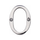 Heritage Brass Numeral 0 Face Fix 51mm (2") Polished Chrome finish - C1567 0-PC - Choice Handles