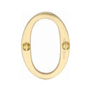 Heritage Brass Numeral 0 Face Fix 51mm (2") Satin Brass finish - C1567 0-SB - Choice Handles