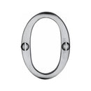 Heritage Brass Numeral 0 Face Fix 51mm (2") Satin Chrome finish - C1567 0-SC - Choice Handles