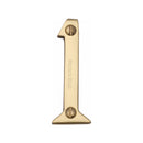 Heritage Brass Numeral 1 Face Fix 51mm (2") Polished Brass finish - C1567 1-PB - Choice Handles