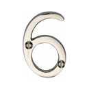 Heritage Brass Numeral 6 Face Fix 51mm (2") Polished Nickel finish - C1567 6-PNF - Choice Handles