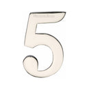 Heritage Brass Numeral 5 Self Adhesive 51mm (2") Polished Nickel finish - C1568 5-PNF - Choice Handles
