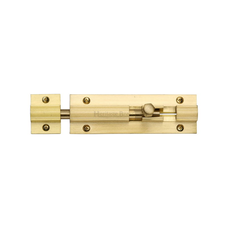Heritage Brass Door Bolt Straight 4 x 1.25 Satin Brass finish
 - C1582 4-SB - Choice Handles