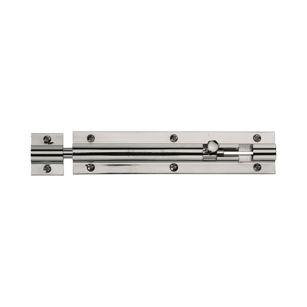Heritage Brass Door Bolt Straight 6" x 1.25" Polished Nickel finish - C1582 6-PNF - Choice Handles