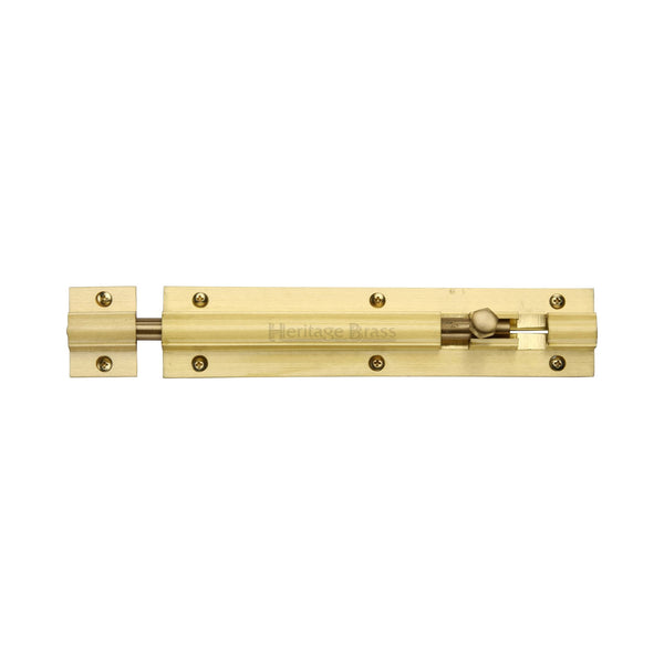 Heritage Brass Door Bolt Straight 6 x 1.25 Satin Brass finish
 - C1582 6-SB - Choice Handles