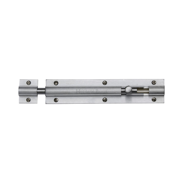 Heritage Brass Door Bolt Straight 6" x 1.25" Satin Chrome finish - C1582 6-SC - Choice Handles