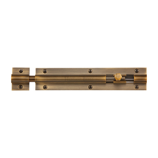Heritage Brass Door Bolt Straight 8" x 1.25" Antique finish - C1582 8-AT - Choice Handles