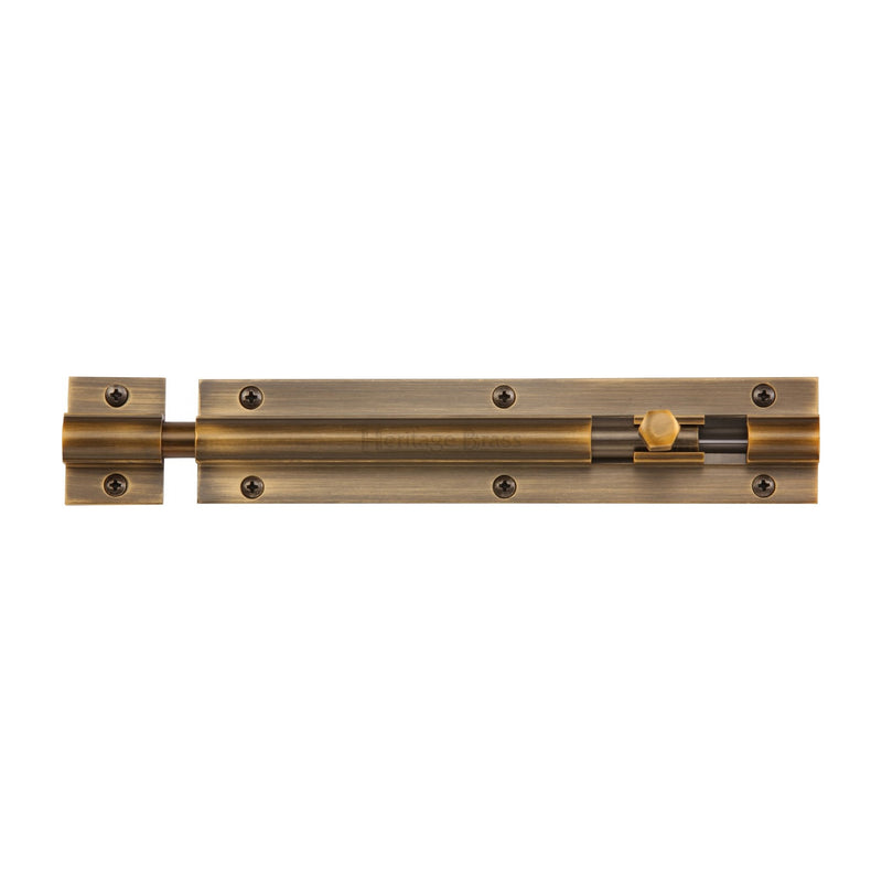 Heritage Brass Door Bolt Straight 8" x 1.25" Antique finish - C1582 8-AT - Choice Handles