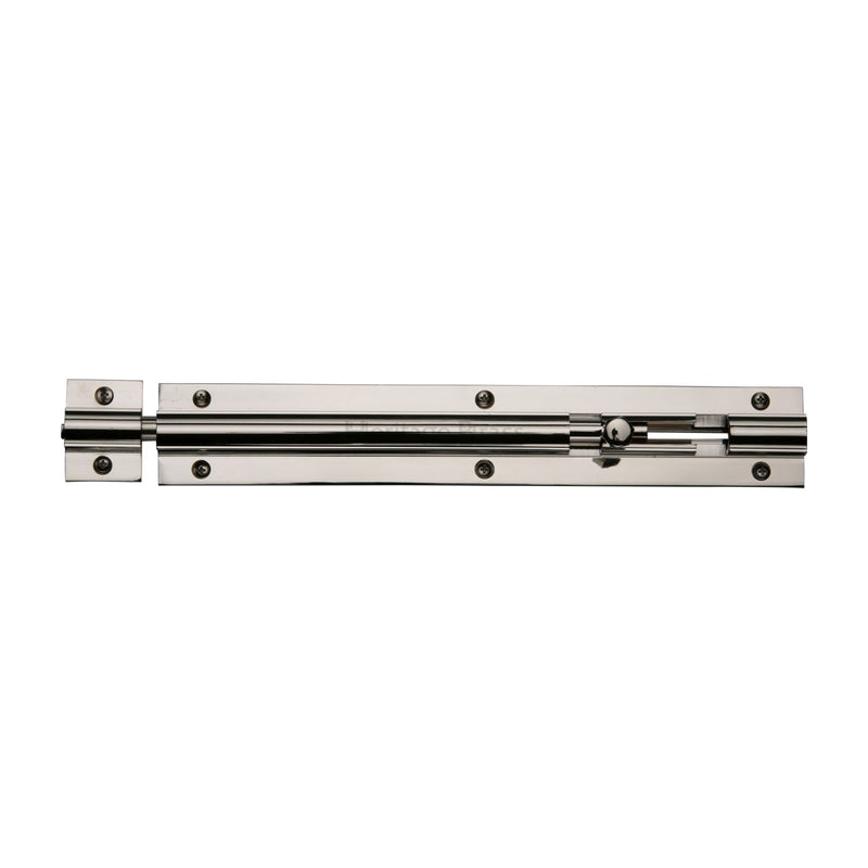 Heritage Brass Door Bolt Straight 8 x 1.25 Polished Nickel finish
 - C1582 8-PNF - Choice Handles