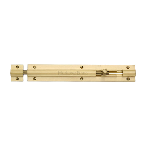 Heritage Brass Door Bolt Straight 8 x 1.25 Satin Brass finish
 - C1582 8-SB - Choice Handles