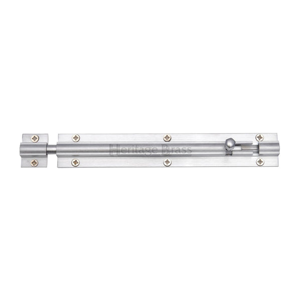 Heritage Brass Door Bolt Straight 8" x 1.25" Satin Chrome finish - C1582 8-SC - Choice Handles