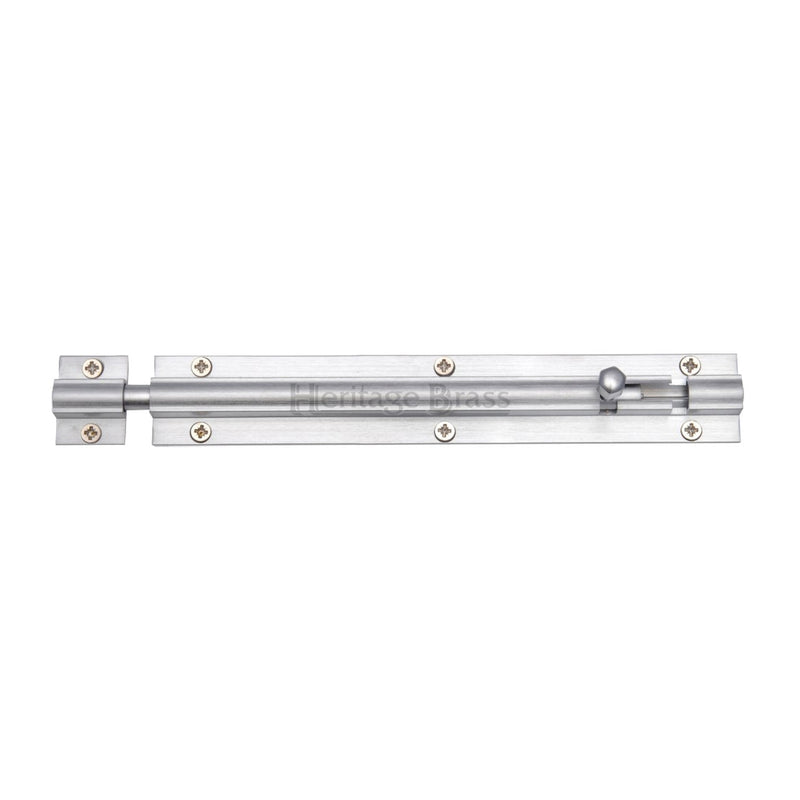 Heritage Brass Door Bolt Straight 8" x 1.25" Satin Chrome finish - C1582 8-SC - Choice Handles